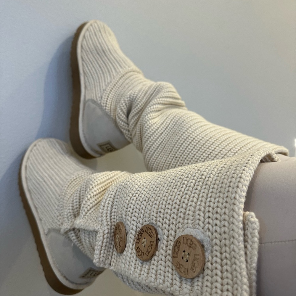UGG Cream Knit Ankle Boots